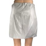 ASOS  Women's Grey Faux Leather Pleated Pull On Stretch Mini Pencil Skirt Size 6 Photo 2