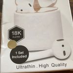 NWT 18K gold plated Protective dust Guards cover for AirPods Case Photo 1