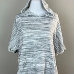 Dolan Left Coast Hoodie Sweatshirt Top M Gray Short Sleeve Dolman Frayed Trim Gray Size M Photo 0