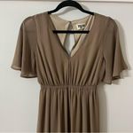 Show Me Your Mumu Dune Chiffon Taupe Emily Empire Waist Maxi Dress Size XS Photo 2