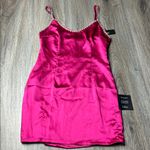 Lulus Pink Satin Mini Dress with Pearl Straps Photo 4