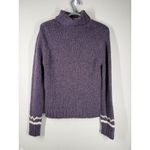 Vtg Y2k Kenzie Womens Purple Fair Isle Sweater Sz M Nordic Reindeer Turtle Neck Size M Photo 3