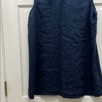 J. Jill Navy 100% Linen Mother of Pearl Sleeveless Tank Top Photo 10