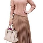 NWT Nude Pleated Maxi Skirt Tan Size M Photo 0