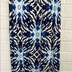 Kenar Blue and White Slip Midi Dress with Spaghetti Straps Photo 5