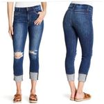 joe's jeans  Sz 26 High Rise Crop Cuffed Distressed Regina Blue Denim Jeans Photo 5