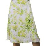 Investments Vintage 90s  White & Green Floral Skirt Photo 0