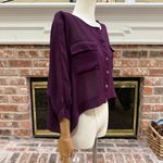 Forever 21 Deep Purple Semi-sheer Crop Top / M / Excellent condition Photo 3