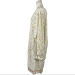 Vintage 80s Damianou Floral Lace Party Draped Dolman Sleeve Dress Medium Photo 8