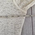 EXPRESS women S scoopneck long sleeve lace fitted blouse white Photo 5