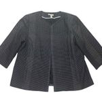 Eileen Fisher * Open Blazer Womens Size L Black Dot Corpcore Modern Luxury Staple Photo 0