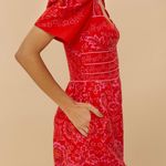 Farm Rio Red Olivia Cut-Out Romper, Size S Photo 5