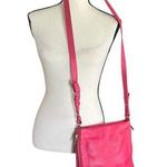 Fossil - Pebbled Leather Rose Pinkish Red zipper around expand Crossbody H… Photo 0