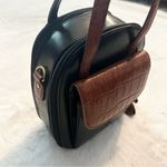 Bella Rose Vintage Black & Brown Leather Handbag Photo 2