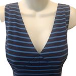 Peter Som  Blue Striped Swing Knit Dress - Size 12 Sleeveless Summer Casual Photo 3