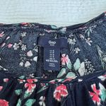 Gap Shirred Navy Floral Lightweight Top Size S Photo 4