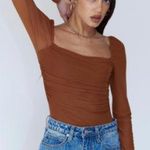 Princess Polly Brown Long Sleeve Bodysuit Photo 1