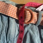 Christopher & Banks Vintage  Orange Gingham Trim Jean Shorts Size 4 Photo 9