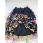SheIn ‎ Black Embroidered Floral Tulle Midi Skirt Women's Size M Photo 1