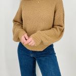 Abercrombie & Fitch  boho caramel latte slouchy knit crewneck sweater minimal xs Photo 8