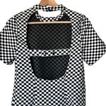 ZARA S Y2K Black White Checked Plaid Sleeve Mini Dress Photo 5