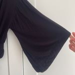 Free People  That’s a wrap black flowy boho bell sleeve wrap top sz XS Photo 4