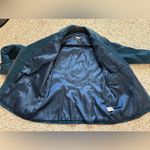Dennis Basso  Size XS Teal Blue Chic 100% Suede Leather Moto Zip Jacket Coat Photo 7