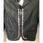 VTG Gianfranco Ferre Black Leather Jacket Italian Metal Buttons Collector Sz 10 Photo 13