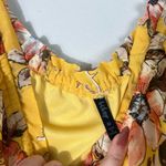 Bebop Yellow Floral Chiffon Lined Puff Sleeve Maxi Floor Length Dress Summer M Photo 3