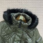 Michael Kors NWT Quilted Women Long Puffer Coat w/ Fur Hoodie Olive Size 1X Photo 13