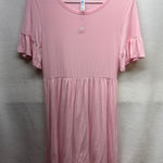 VIISHOW Pink Ruffle Sleeve Babydoll Dress Women's Size S Casual Loungewear Photo 0