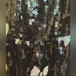 Simply Southern  Collection Black Sequin Bow Puff Sleeve Collared Mini Dress -S Photo 6