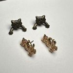 Cat Signed JJ & Avon Owl Stud Pierced Earrings Lot Of 2 Photo 0