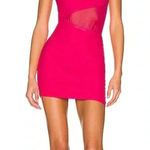 Revolve Superdown Jerica Mesh One‎ Shoulder Mini Dress in Hot Pink Photo 0