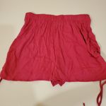 La Gypsy Pink Rayon Shorts With Bungee Strings On Side Junior Medium Photo 1
