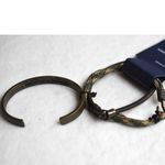 American Eagle NWT  3pc Brass Tone/Leather/Camo Cord 5" Unisex Bangle Bracelet Photo 1