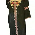 Johnny Was  Hailee Floral Print V-Neck 3/4 Bell Sleeve Ruffle Hem  Dress Size L. Photo 6