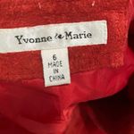 Yvonne & Marie 100% Authentic Leather Zipper Down Jacket Red Size 6 Photo 7