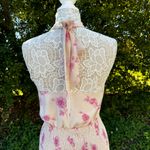 Cider ‎ Women’s Floral Halter Shirred Mini Dress Peach Size M Party Cocktail Photo 5