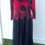 The Pyramid Collection red & black velvet Goth Dress Size L Photo 2