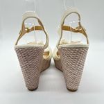 Delicious Sandal Womens 10 Cream Sue Ankle Strap Knot Espadrille Wedge Sandal Photo 4