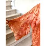 Source Unknown Vintage 60s Peach Orange Satin Chinoiserie Full Length Kimono Duster Photo 2