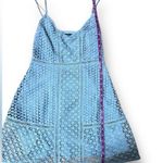 Abercrombie & Fitch Lace Skater Dress Baby Blue Crochet Sz Small Spaghetti strap Photo 4