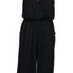 GILLI NWOT black wide leg v neck spaghetti strap light weight jumpsuit Photo 0