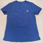 FIGS SCRUBS Ceil Blue Catarina One-Pocket Scrub Top Embroidered "M." Size Small Photo 0