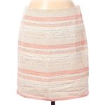 Katherine Barclay  | Size 4 | Watermelon & White Lined Knit Career Mini Skirt Photo 0
