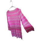 Pink Lily  Square Neck Long Sleeve Cropped Oversized Net Sweater Size Medium Photo 1