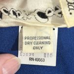 VINTAGE Victor Costa Blue‎ Ruffle Dress Sz 10 Long Sleeve Nylon Tie Belt Blue Photo 4