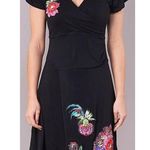 Desigual  Black Floral embroidered boho dress size medium Photo 0
