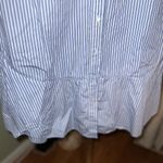 Tory Burch Cora Cotton Striped Shirt Dress with Peplum Ruffle Size 6 Photo 4
